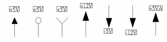 電源符號有下列幾種，可使用鍵盤 [Ctrl + Tab] 鍵切換：